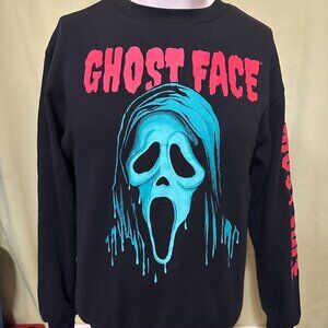 Ghost Face Men's Black Crewneck Sweater XS The Icon of Halloween Scary Movie Hor